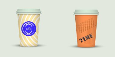 Yaratıcı tasarım için kahve bardakları götürün.