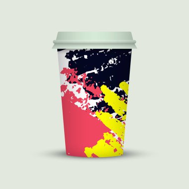 Işık arka plan üzerinde renkli kahve fincanı