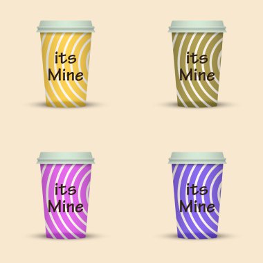 Yaratıcı dizi kahve kupaları tasarım götürün.