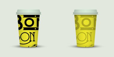 açık renkli yaratıcı kahve kupaları şablonu 