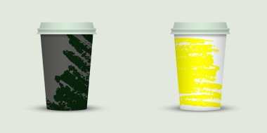 Suluboya götürün kahve fincanı yaratıcı tasarım.