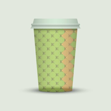 Işık arka plan üzerinde renkli kahve fincanı