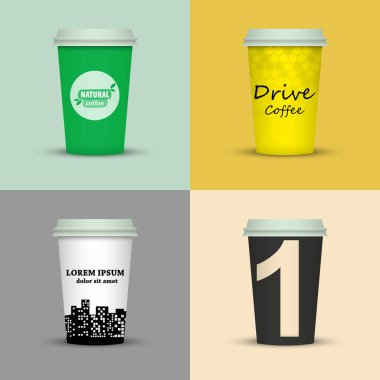 Yaratıcı dizi kahve kupaları tasarım götürün.