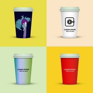 Yaratıcı dizi kahve kupaları tasarım götürün.