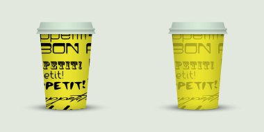 açık renkli yaratıcı kahve kupaları şablonu 