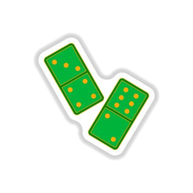 Domino parçalar halinde kağıt etiket tarzı