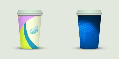 açık renkli yaratıcı kahve kupaları şablonu 