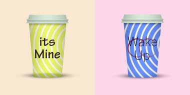 Yaratıcı tasarım için kahve bardakları götürün.