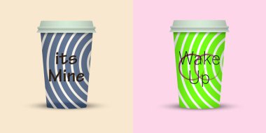 Yaratıcı tasarım için kahve bardakları götürün.