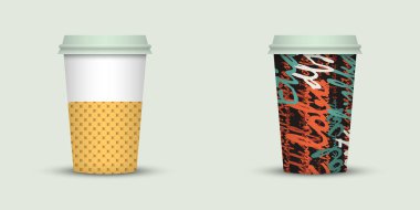 İki kahve fincanı illüstrasyon vektör 