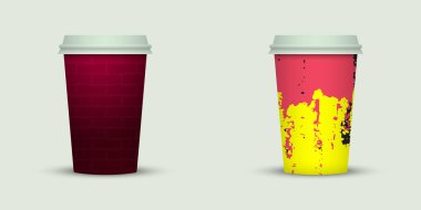 Suluboya götürün kahve fincanı yaratıcı tasarım.