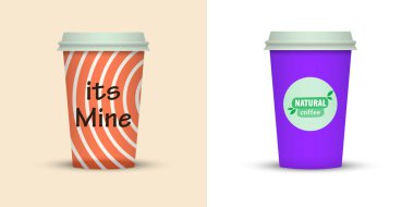 Yaratıcı tasarım için kahve bardakları götürün.