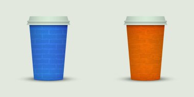 Yaratıcı tasarım için kahve bardakları götürün.