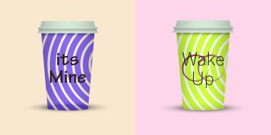 Yaratıcı tasarım için kahve bardakları götürün.