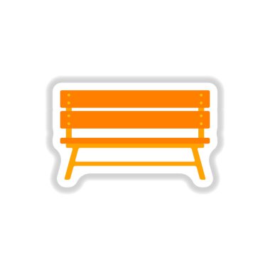 kağıt etiket tarzı park bankında