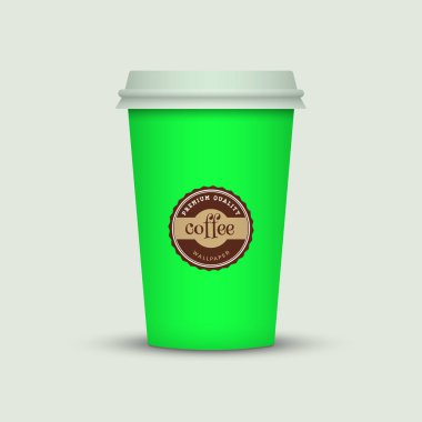 Işık arka plan üzerinde renkli kahve fincanı