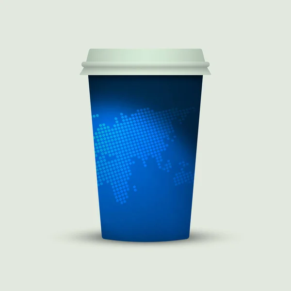 Kreatív Kávé Csésze Sablon Könnyű Háttér — Stock Vector