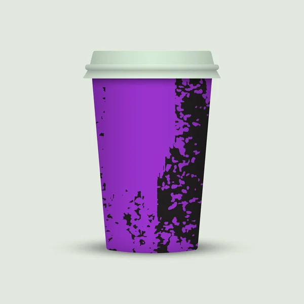 Acquerello Portare Tazza Caffè Design Creativo — Vettoriale Stock