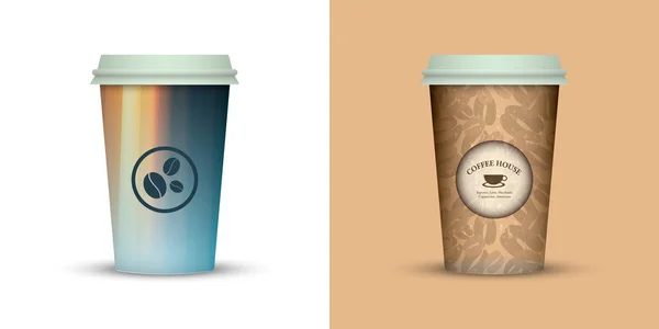Conception Créative Pour Emporter Tasses Café — Image vectorielle