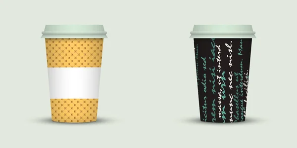 Deux Tasses Café Illustration Vectorielle — Image vectorielle