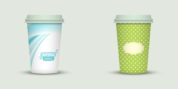 Plantilla Tazas Café Creativo Sobre Fondo Claro — Vector de stock