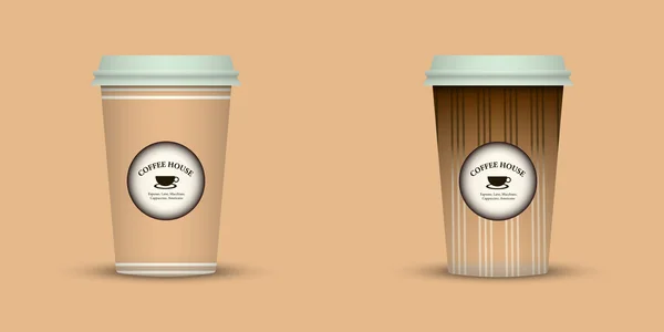 創造的なデザインのコーヒー カップを奪う — ストックベクタ