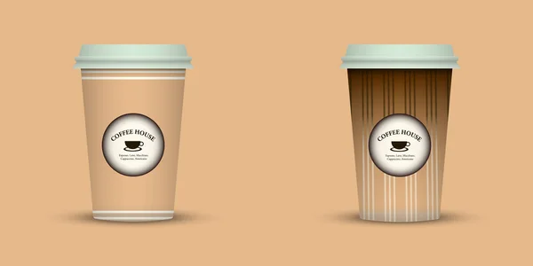 Creatief Ontwerp Voor Klaarmaaltijden Koffie Kopjes — Stockvector