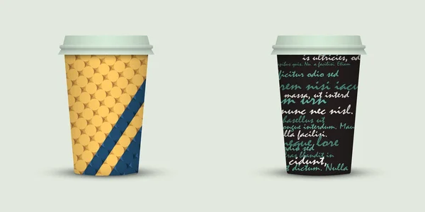 Deux Tasses Café Illustration Vectorielle — Image vectorielle