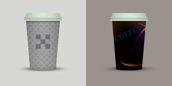 Criativa Tirar Copos Café Design — Vetor de Stock