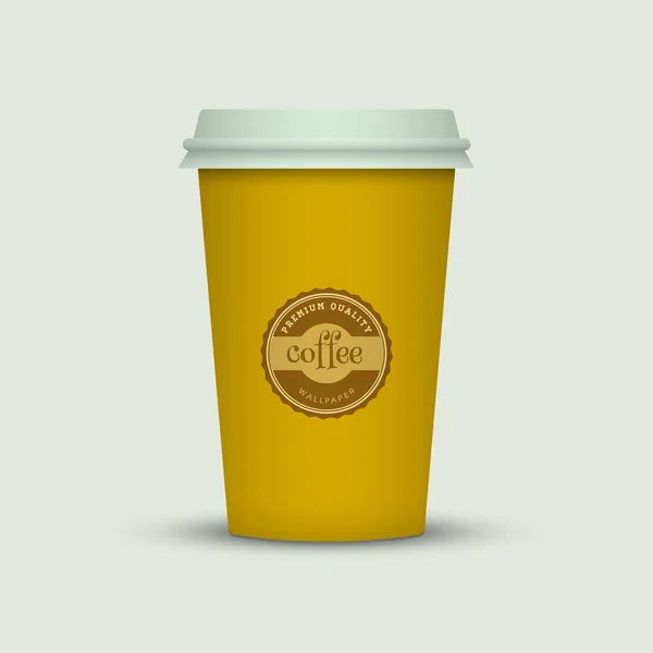 Colorida Taza Café Sobre Fondo Claro — Vector de stock