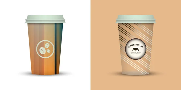 Design Criativo Para Tirar Xícaras Café — Vetor de Stock