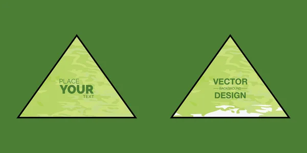 Zestaw Zielony Akwarela Trójkątów Jako Tło Tekstem — Wektor stockowy