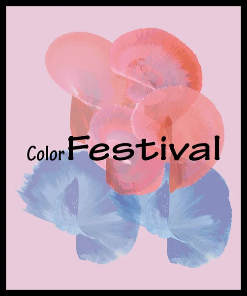 Festival Color Texto Sobre Fondo Textura Acuarela — Archivo Imágenes Vectoriales