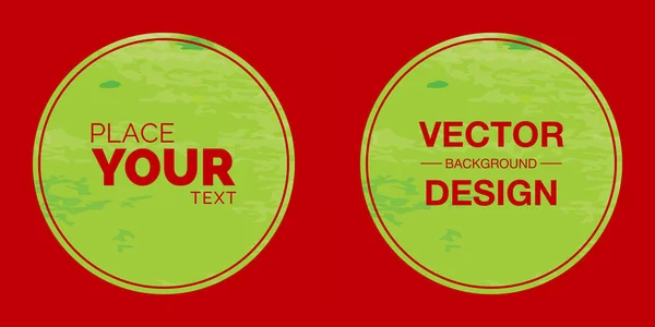 Grüne Aquarellkreise Mit Platz Für Text Auf Rotem Hintergrund — Stockvektor