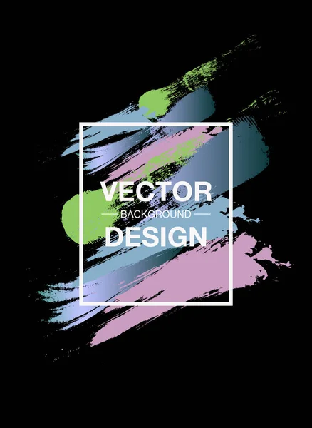Brush Paint Texture Design Acrylic Stroke Poster — Stock Vector