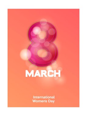 8 Mart basit tebrik Kartpostalı