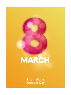 8 Mart basit tebrik Kartpostalı