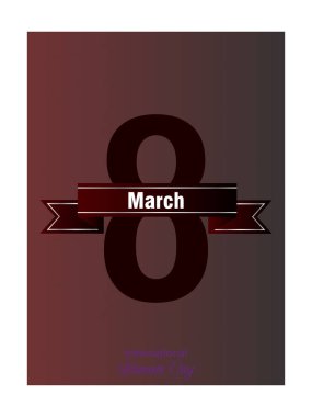 8 Mart tebrik kartı şablonu. Uluslararası kadın gün poster.
