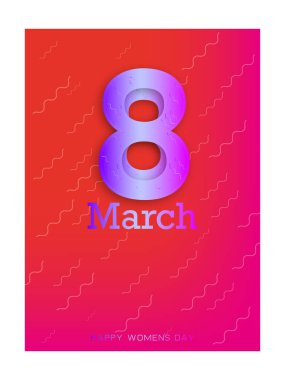 8 Mart basit tebrik Kartpostalı