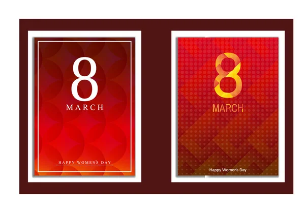 Conjunto Carteles Brillantes Para Día Internacional Mujer Marzo — Archivo Imágenes Vectoriales