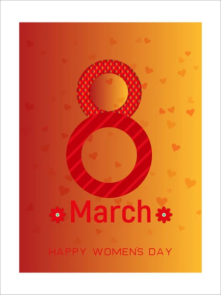 Marzo Tarjeta Felicitación Del Día Internacional Mujer — Vector de stock