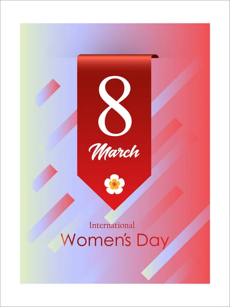 日国際女性の日グリーティング カード — ストックベクタ