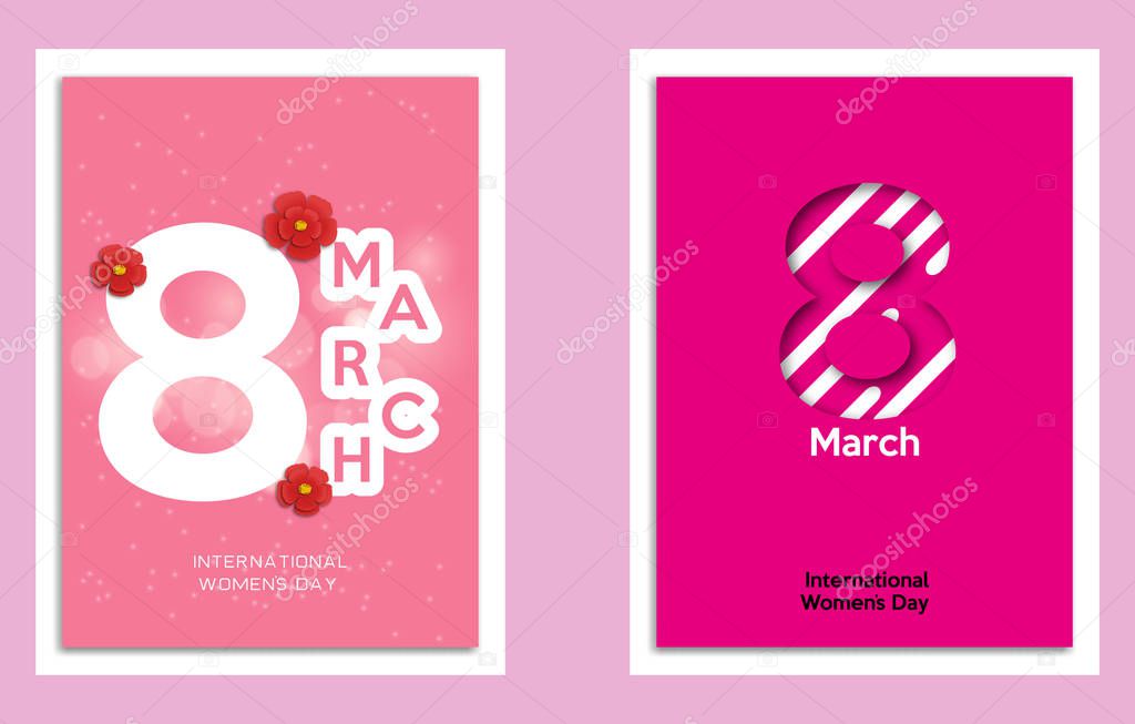 Set of bright posters for international women's day 8 march 