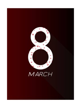 8 Mart tebrik kartı şablonu. Uluslararası kadın gün poster.