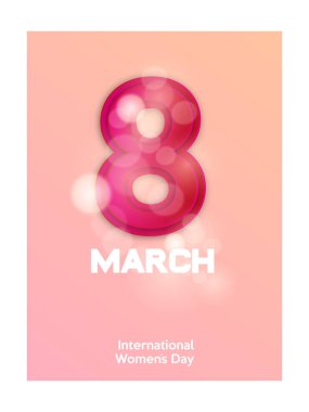 8 Mart basit tebrik Kartpostalı