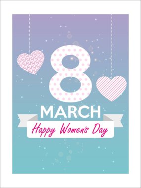 8 Mart Dünya Kadınlar günü tebrik kartı.