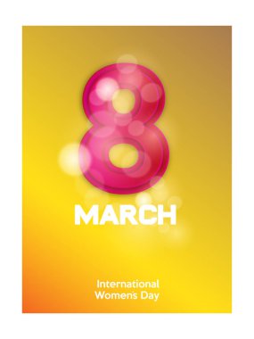 8 Mart basit tebrik Kartpostalı