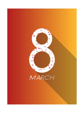 8 Mart basit tebrik Kartpostalı