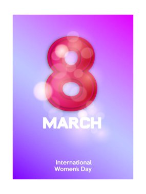 8 Mart basit tebrik Kartpostalı