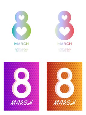 Dünya Kadınlar Günü 8 Mart için zarif lüks poster seti 